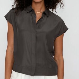 ATM Anthony Thomas Melillo Dark Gray Button Down Shirt